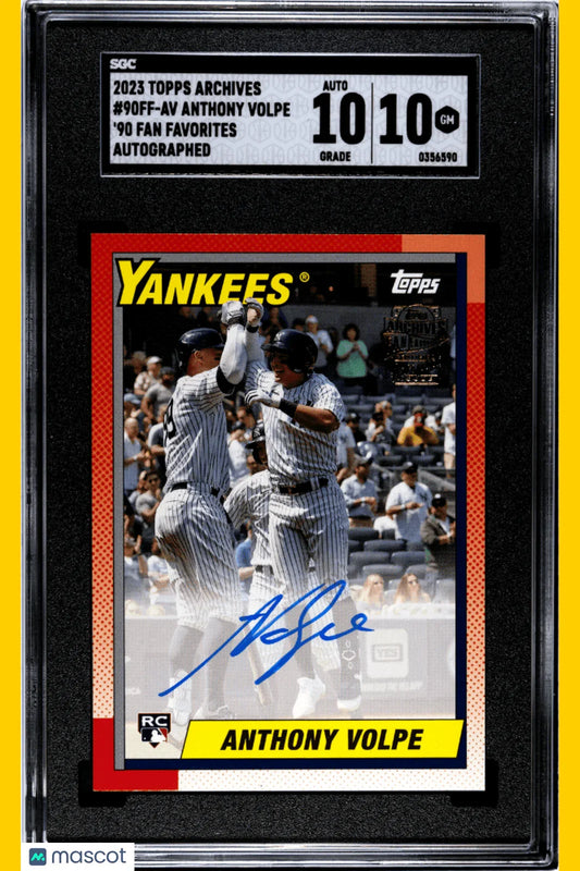 2023 Topps Archives Baseball Anthony Volpe '90 Fan Favorites Autograph #90FF-AV SGC 10 Auto 10 - Papa Joey's Collectibles