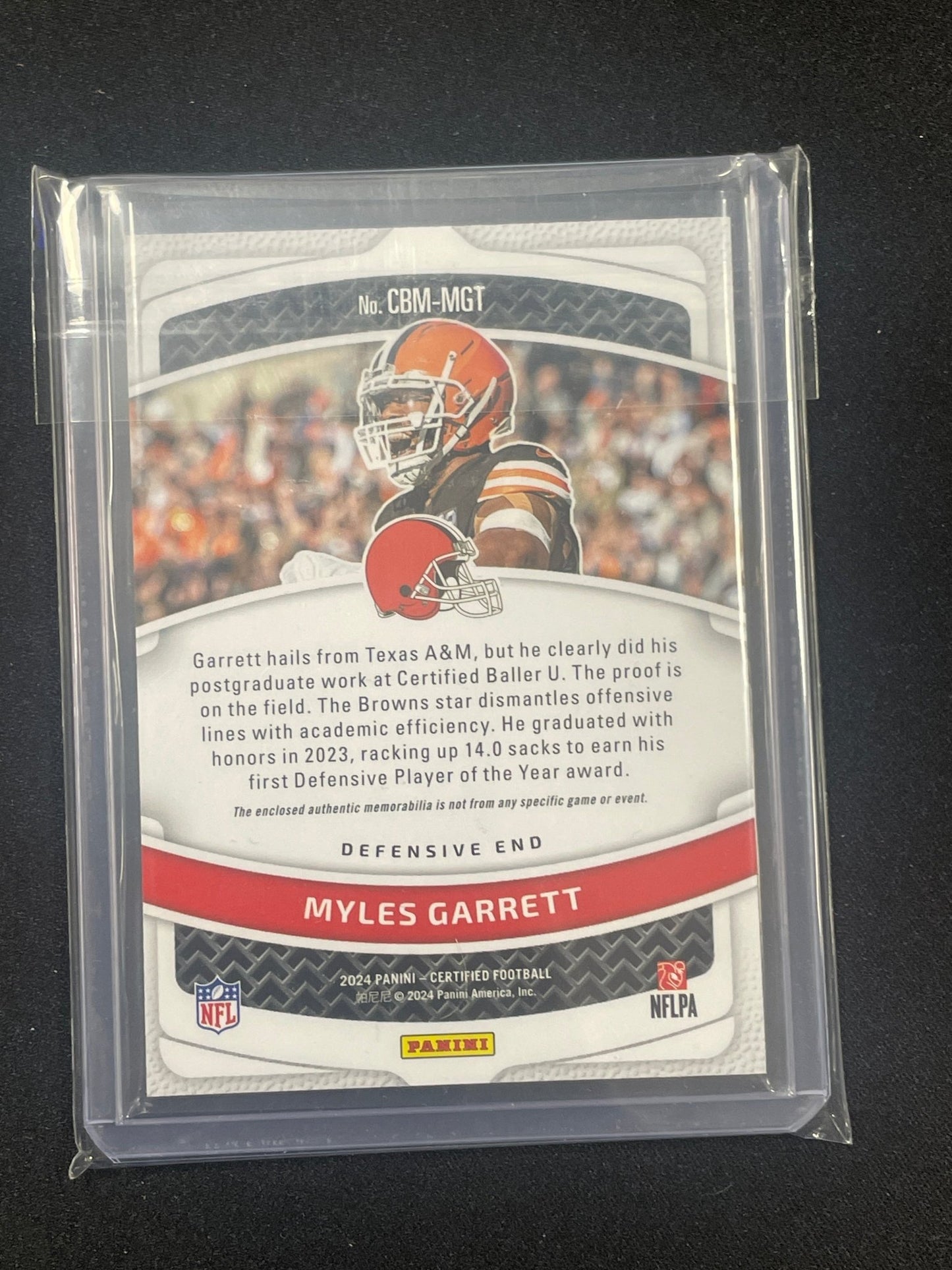 2024 Certified Football Myles Garrett Relic /75