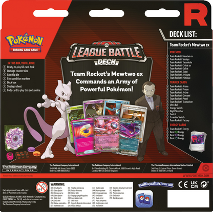 2025 Pokémon TCG: Team Rocket's Mewtwo ex League Battle Deck