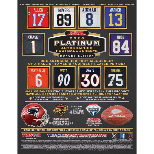 2026 TriStar Platinum Honors Edition Autographed Football Jersey Box