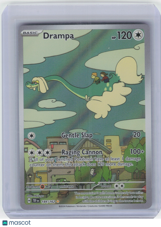 2024 Pokemon Drampa #184/162 Temporal Forces Illustration Rare Foil