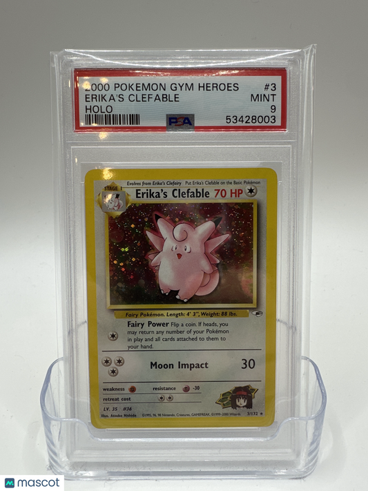 —Erika's Clefable #3 2000 Pokemon Gym Heroes— Holo PSA 9