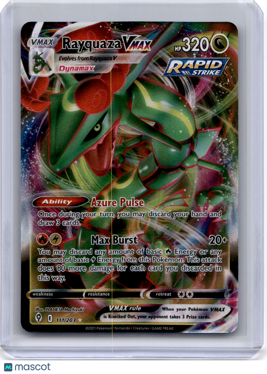 2021 Pokemon TCG Rayquaza VMAX Sword & Shield Evolving Skies #111/203