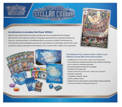 2024 Pokemon Scarlet & Violet Stellar Crown Pokemon Center Elite Trainer Box