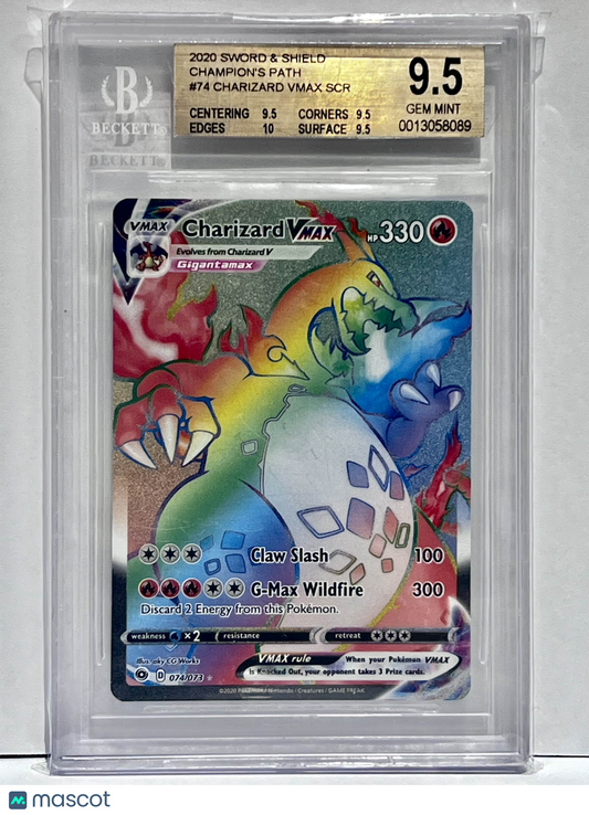 2020 Pokemon Sword & Shield Charizard VMAX Champion's Path #074/073 BGS 9.5