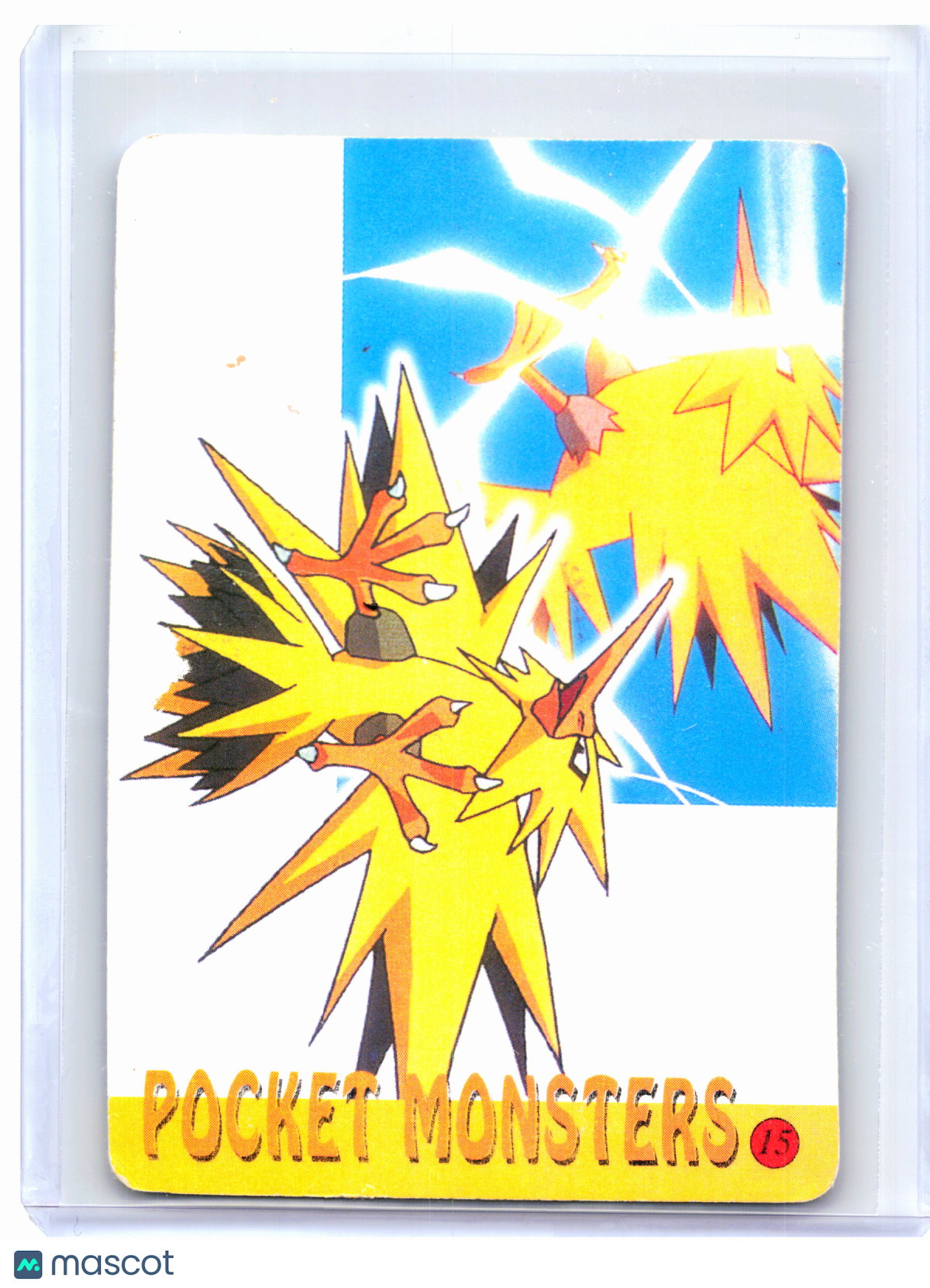 1999 Pokemon—Zapdos #15 Vintage Pocket Monsters Vending Machine—Prism [Damaged]