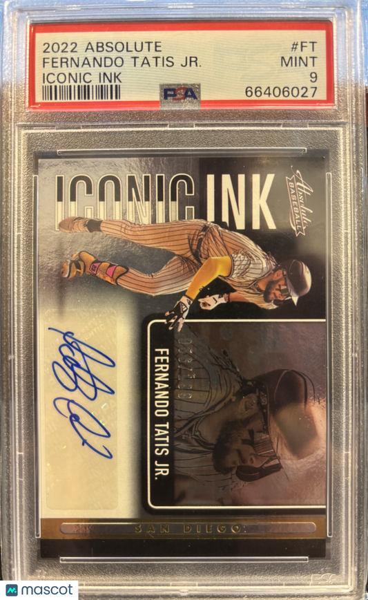 2022 Panini Absolute Iconic Ink Baseball Fernando Tatis JR. 056/199 #FT PSA 9