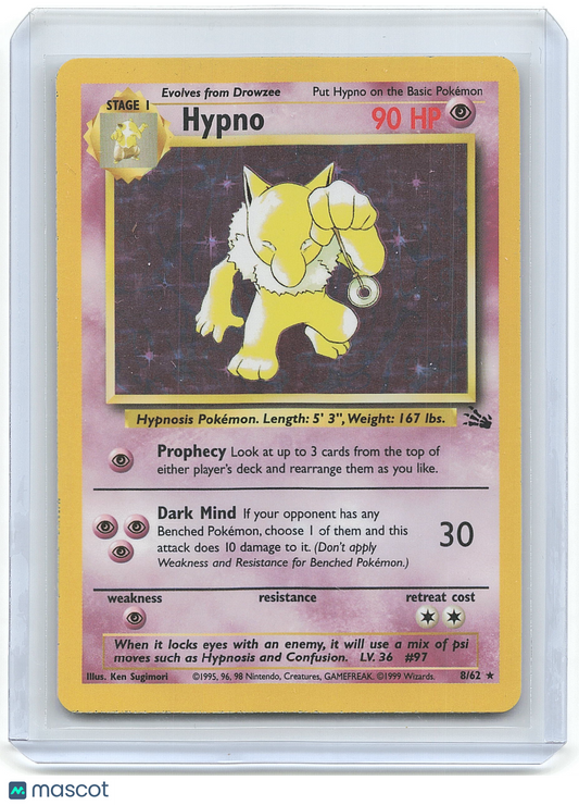 1997 Pokemon Hypno #8/62 holo