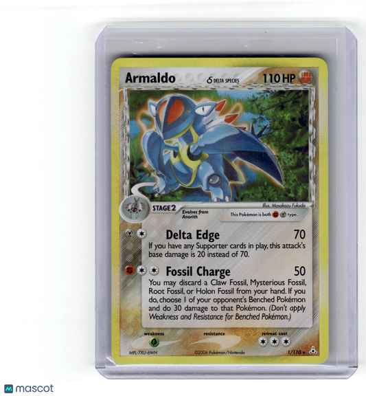 2006 Pokemon Armaldo EX Holon Phantoms Rare Holo #1/110 Moderately Played