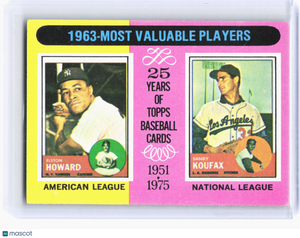 Topps 1975 Topps Baseball—1963 - Most Valuable Players #201 —Very Good