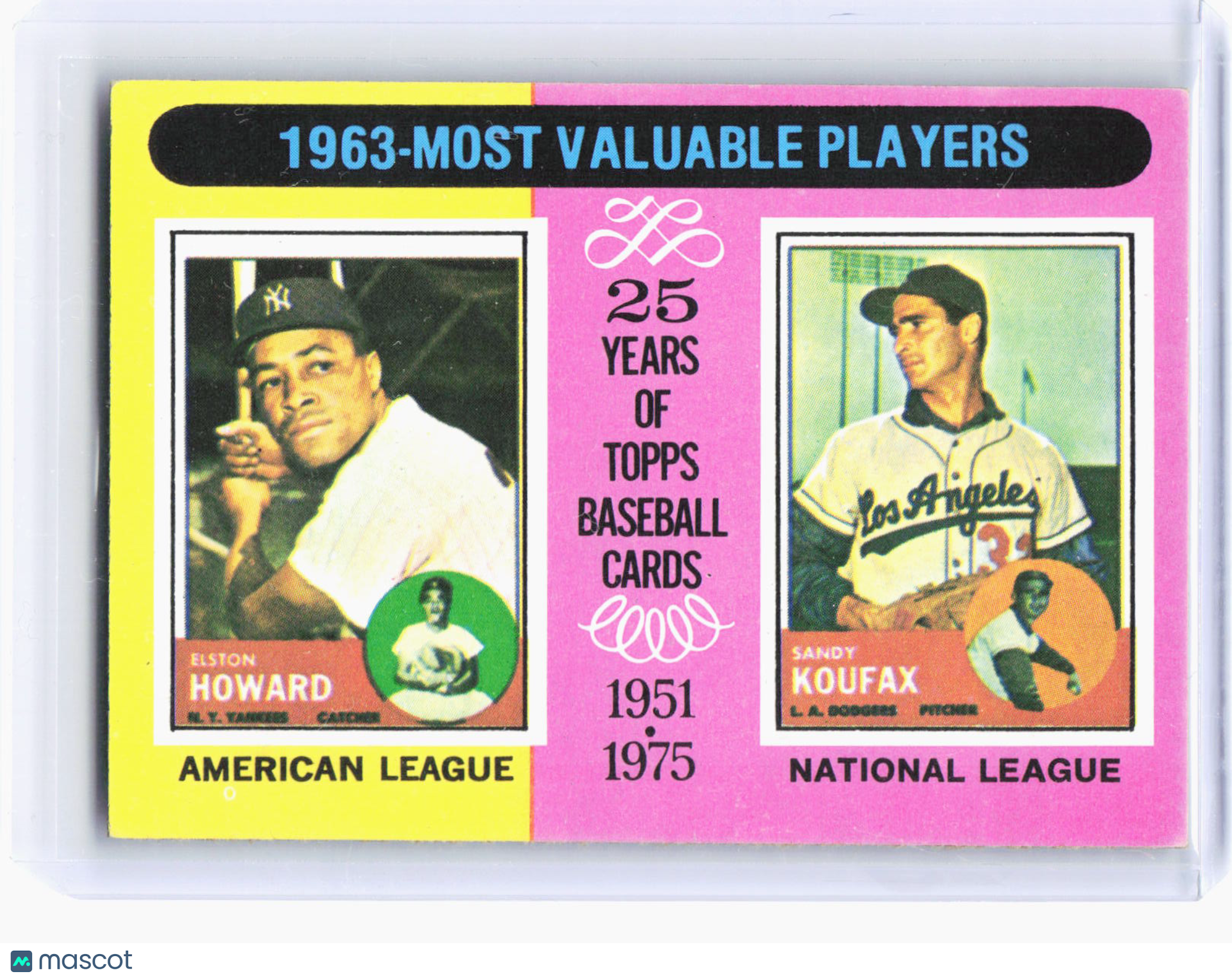 Topps 1975 Topps Baseball—1963 - Most Valuable Players #201 —Very Good