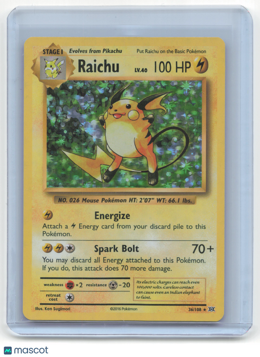 2016 Pokemon TCG Raichu XY Evolutions #36/108