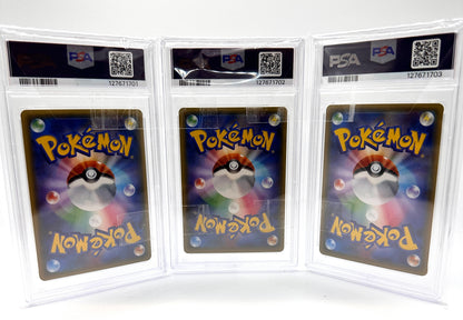 2016 Pokemon—Charmander Charmeleon Charizard PokeKyun #3-5 — JP(Seq. Set) PSA 10