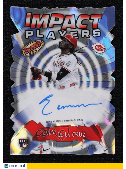 Topps 2024 Bowman's Best - Impact Players Autographs - Lava Refractor Baseball Elly De La Cruz Lava Refractor #IPA-ED - Papa Joey's Collectibles
