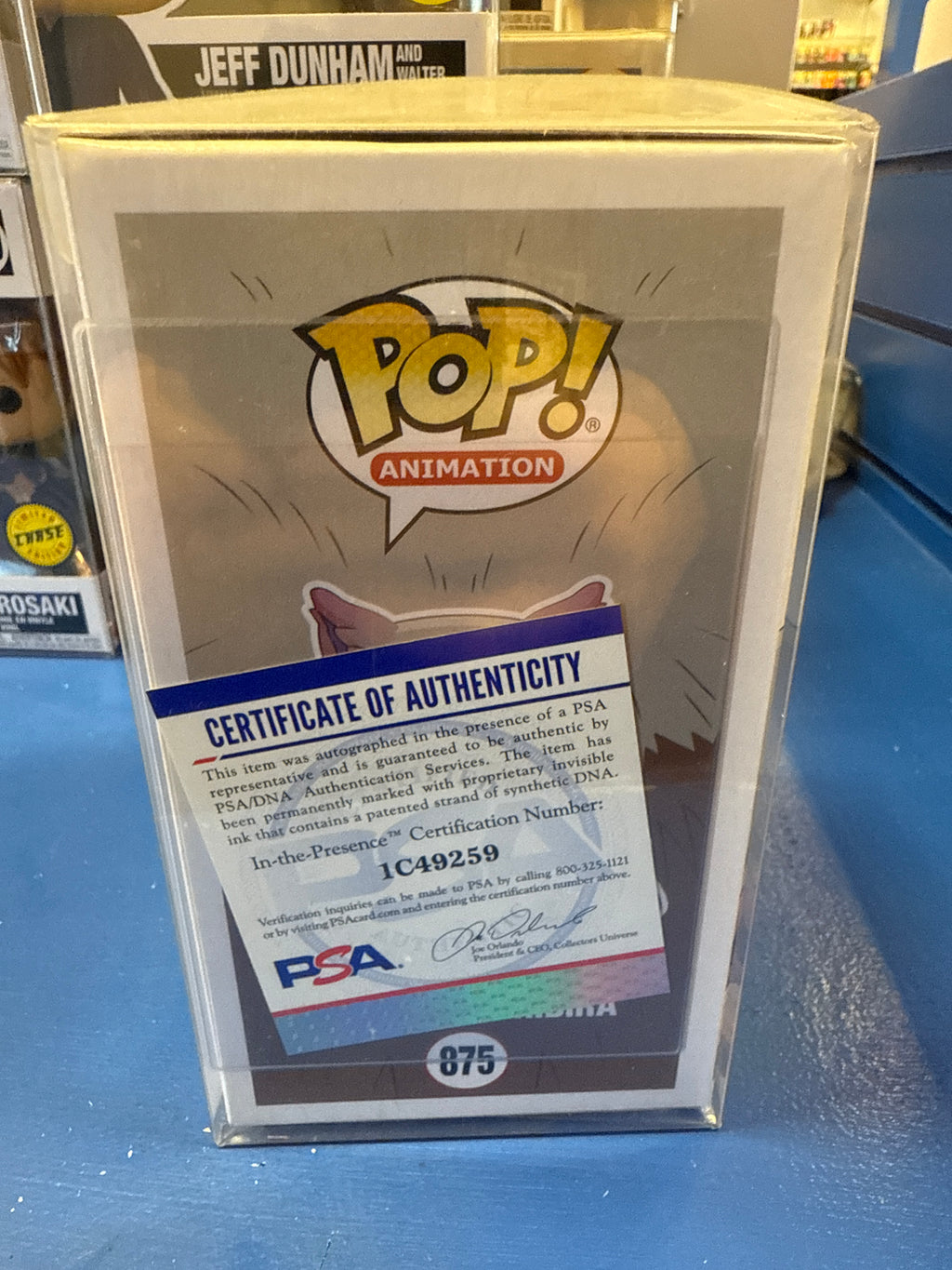 Funko Demon Slayer Inosuke Hashibira #875 (VG) CC Ex, Flocked(Bryce P. Auto PSA)