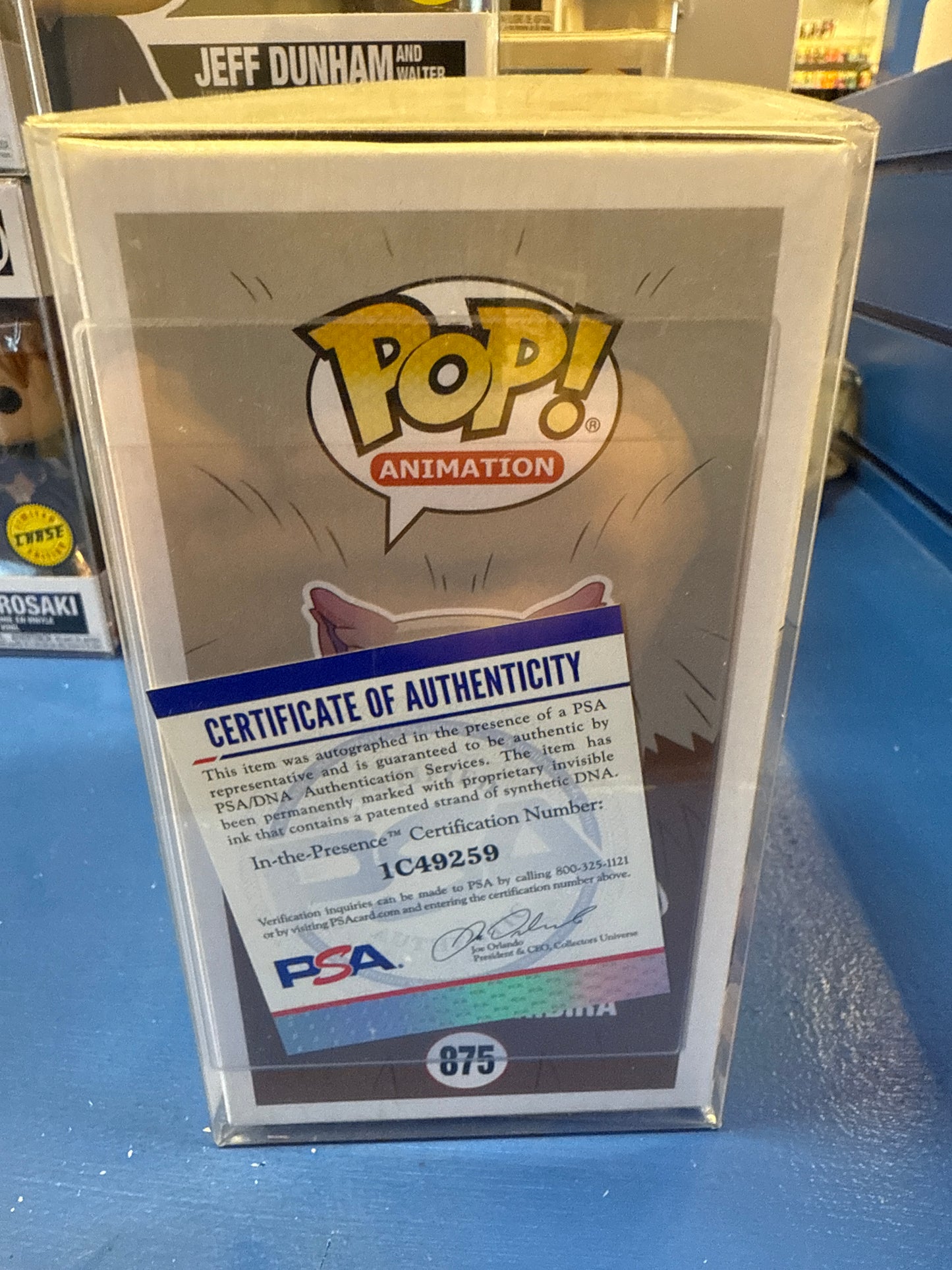 Funko Demon Slayer Inosuke Hashibira #875 (VG) CC Ex, Flocked(Bryce P. Auto PSA)