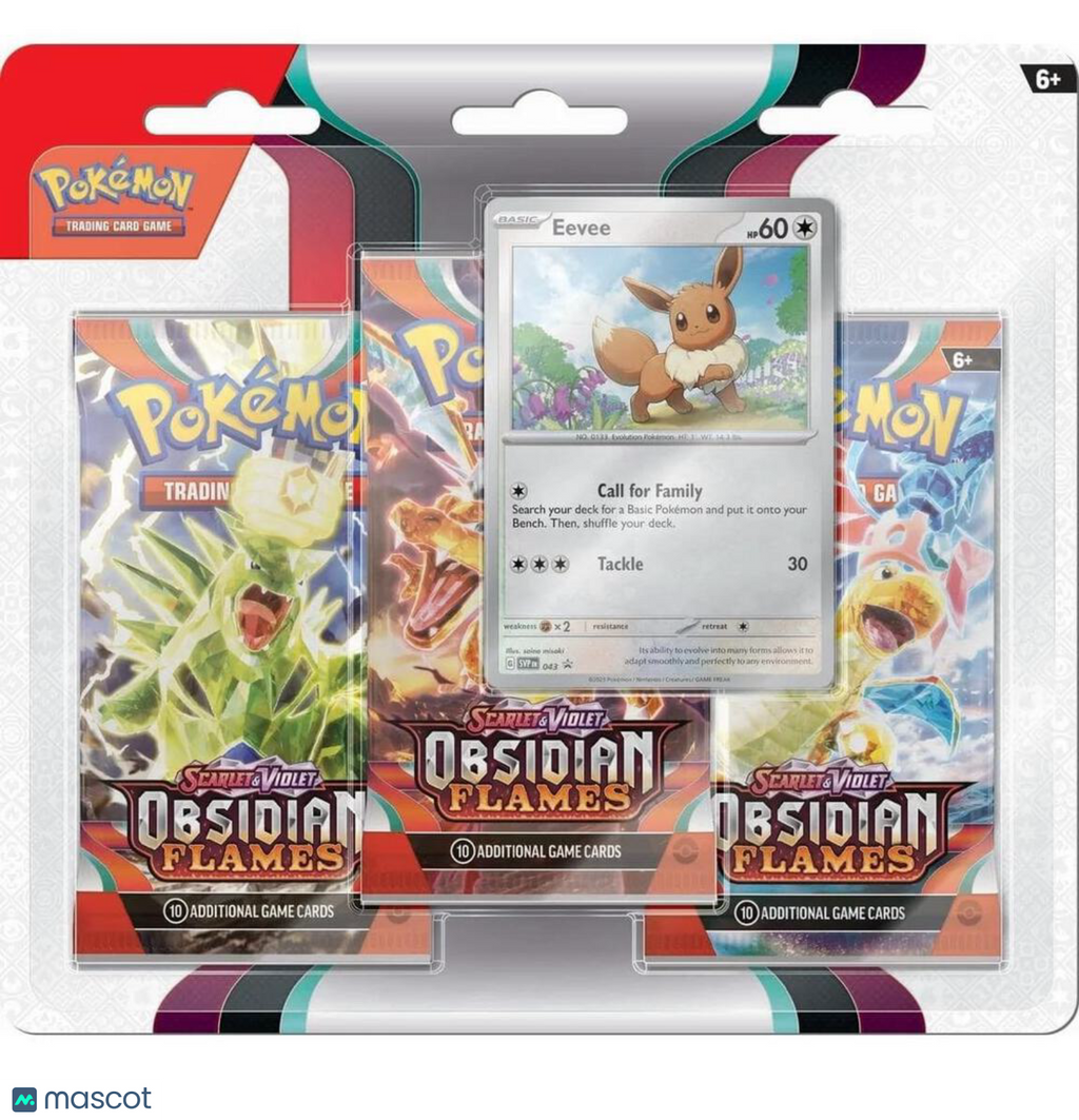 2023 Pokemon Scarlet & Violet Obsidian Flames 3 Pack Blister - Papa Joey's Collectibles