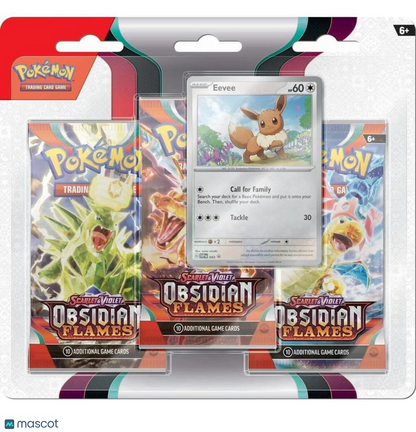 2023 Pokemon Scarlet & Violet Obsidian Flames 3 Pack Blister - Papa Joey's Collectibles