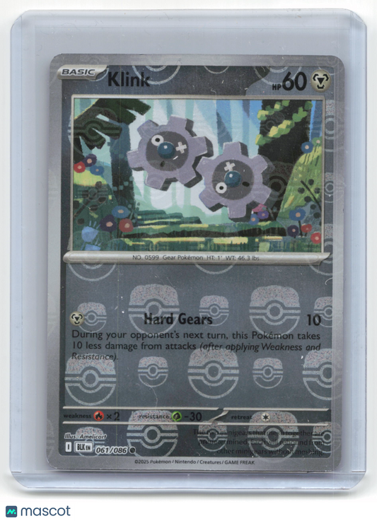 2025 Pokemon TCG Klink Black Bolt #061/086 MasterBall Holo