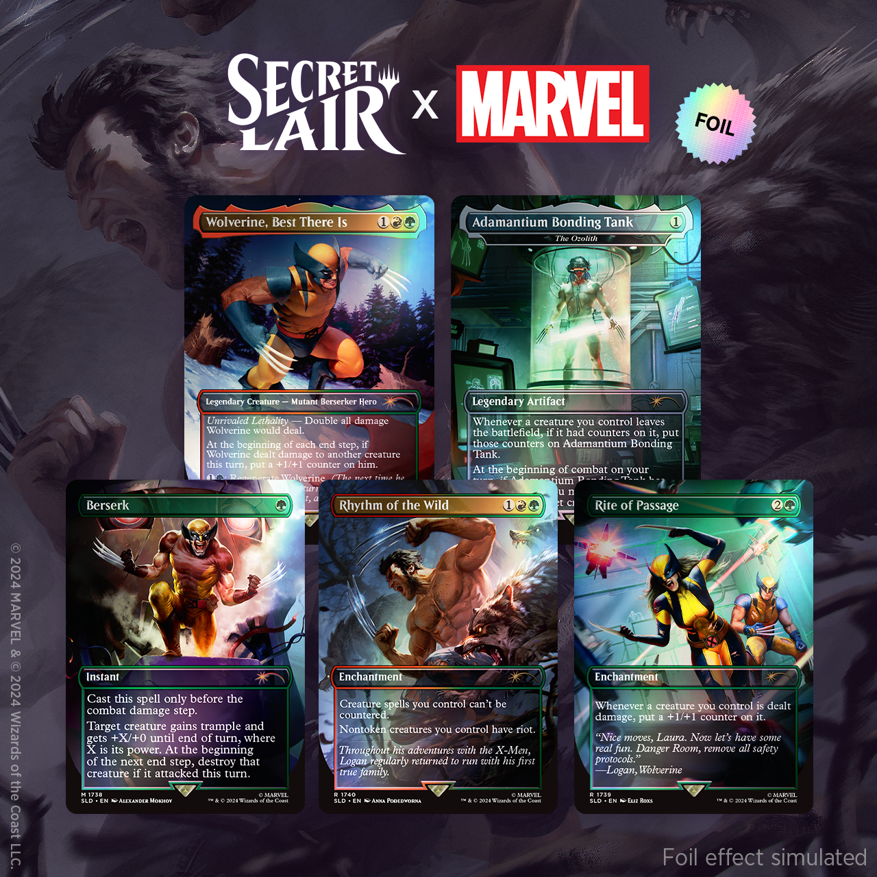Magic: The Gathering Secret Lair x Marvel's Wolverine (Rainbow Foil Edition)
