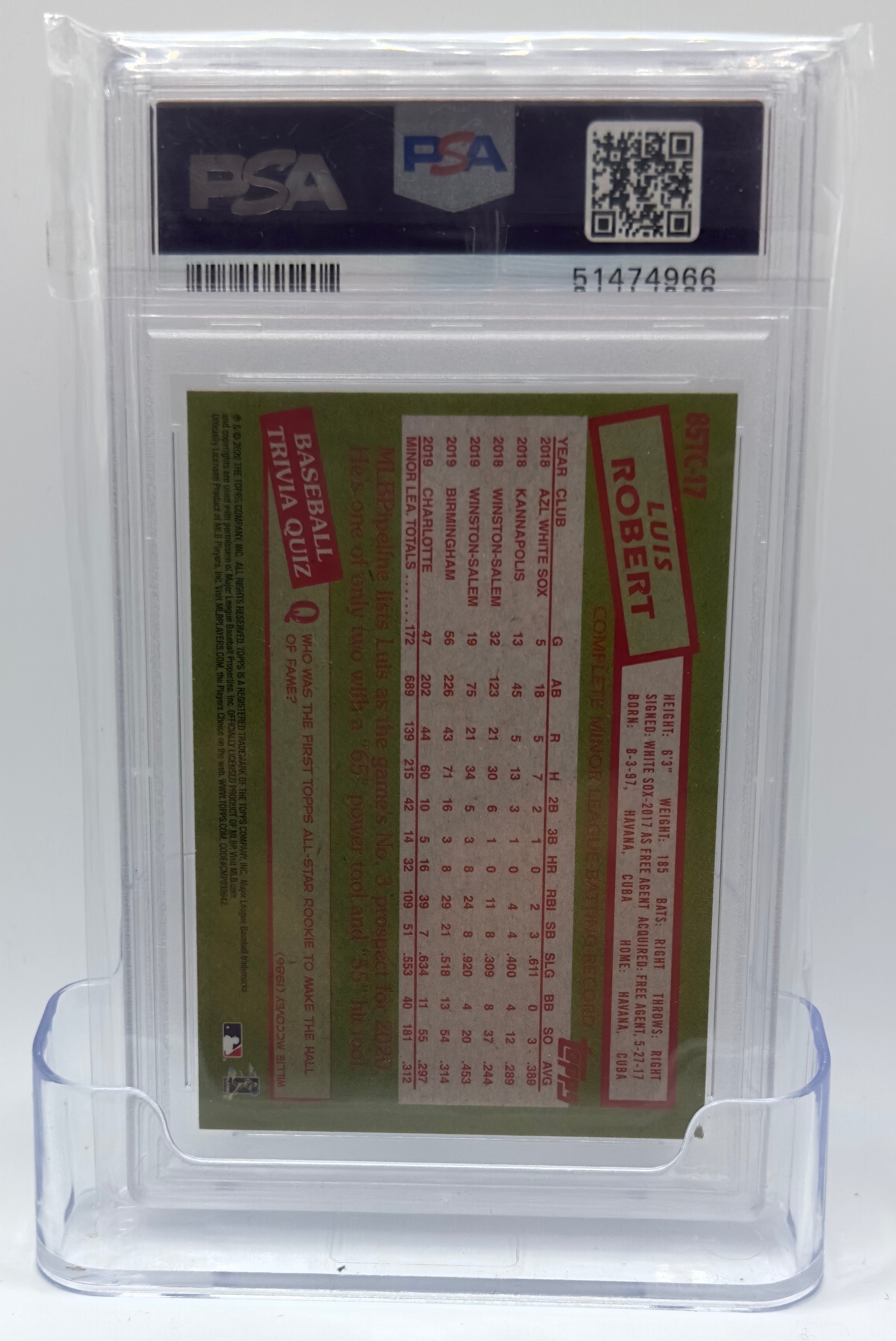 2020 Topps Chrome 1985 Topps Baseball—Luis Robert #85TC17 —PSA 10