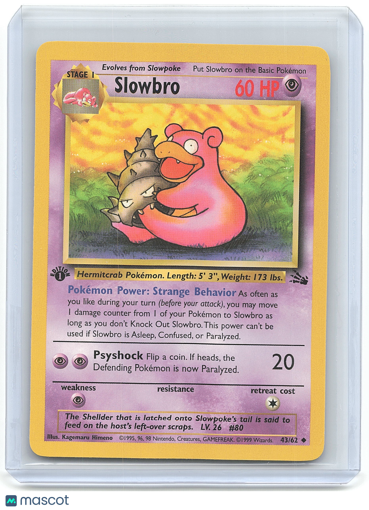 1999 Pokemon Slowbro #31/62