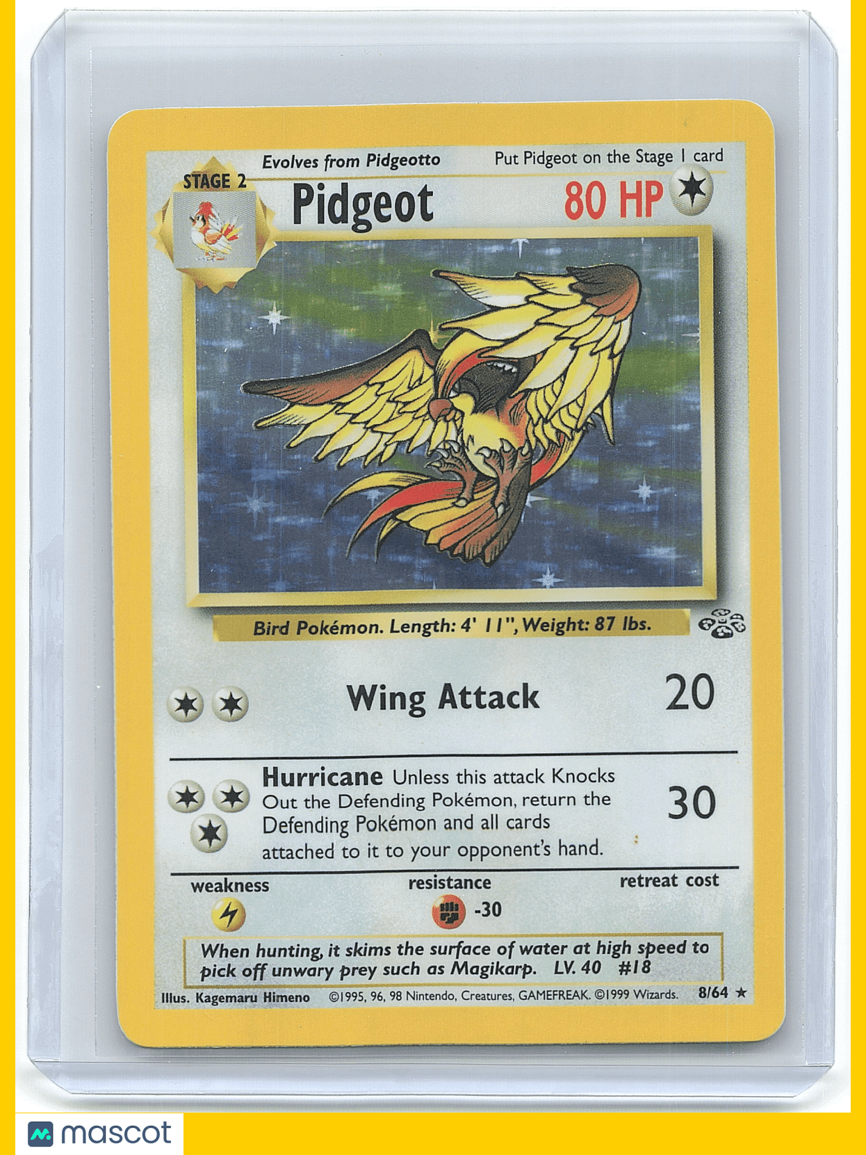 1999 Pokemon Pidgeot #8/64 8/64