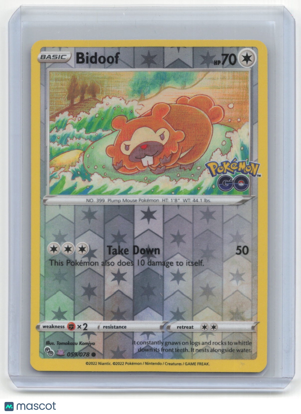 2022 Pokemon Bidoof Pokémon GO #59/78 Near Mint (Ditto)