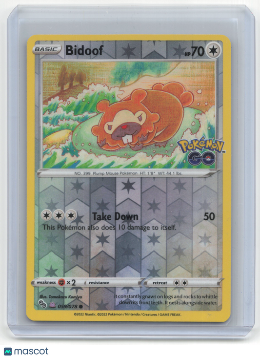 2022 Pokemon Bidoof Pokémon GO #59/78 Near Mint (Ditto)