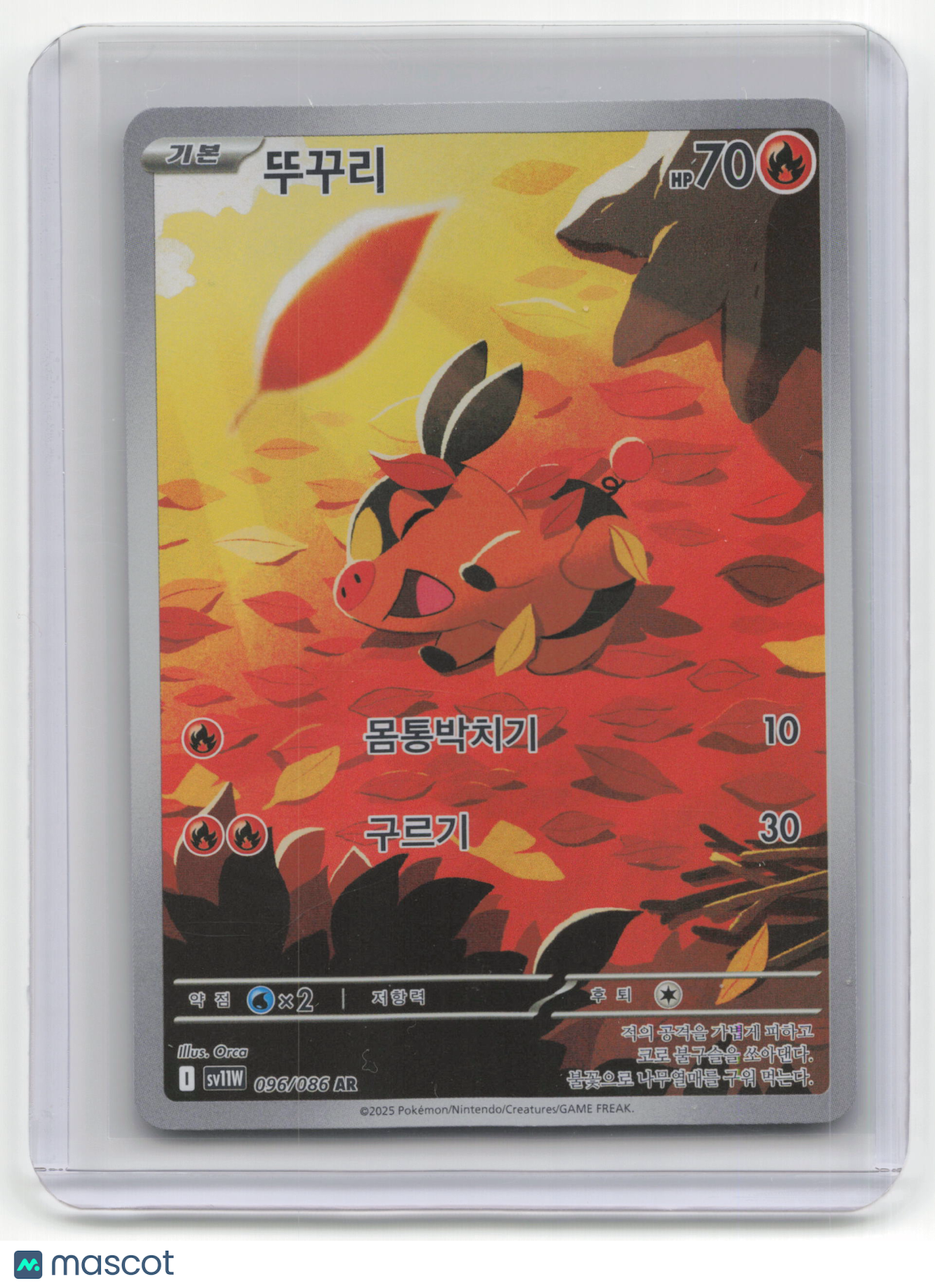 2025 Pokemon Tepig White Flare #095/086 Korean