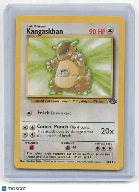1999 Pokemon TCG Kangaskhan Jungle #21/64 Unlimited - Papa Joey's Collectibles
