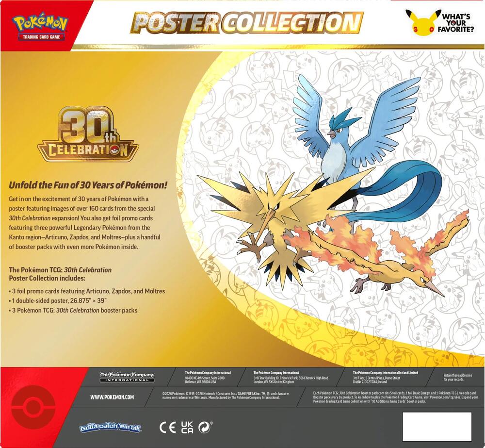 2026 Pokémon TCG: 30th Celebration Poster Collection
