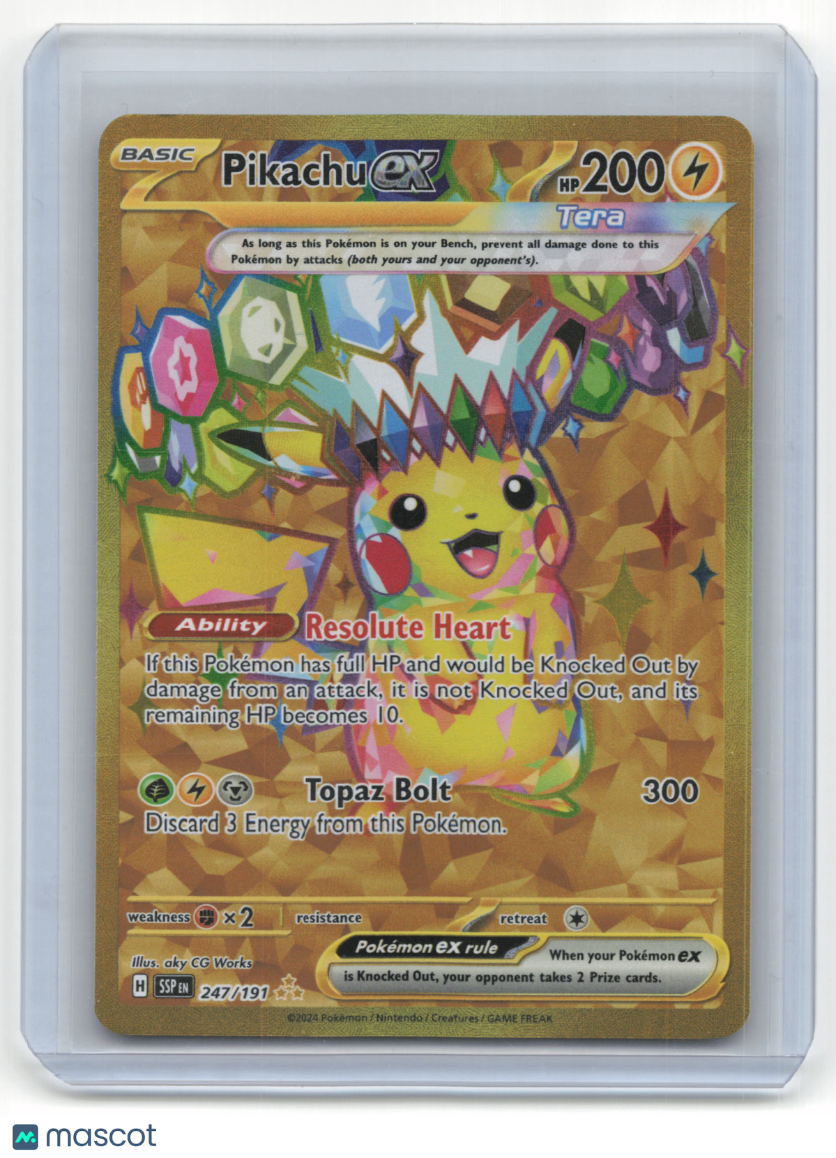 2024 Pokemon Pikachu EX Sv08: Surging Sparks #247/191 Near Mint