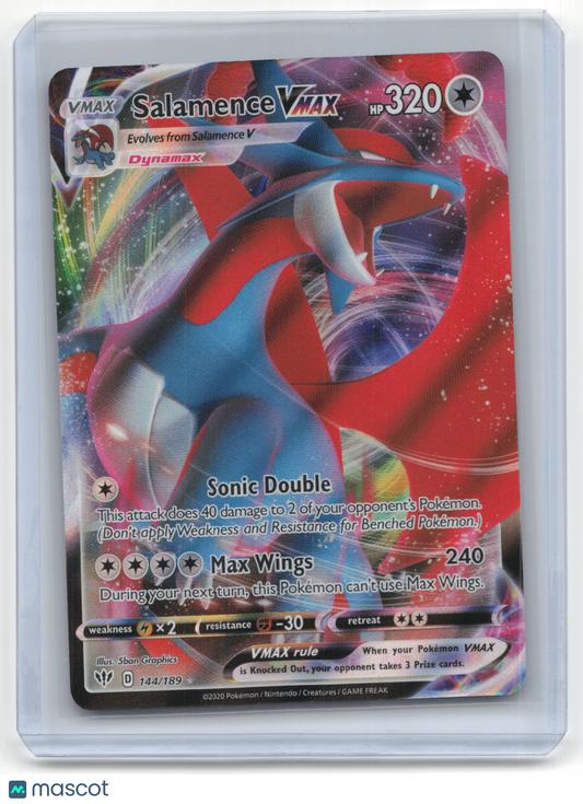 2020 Pokemon Salamence VMAX Darkness Ablaze #144/189 Lightly Played