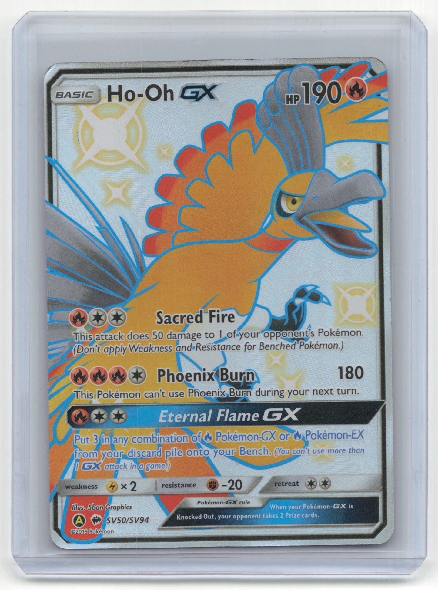 2019 Pokemon Ho-Oh GX Burning Shadows #SV50/SV94 Damaged