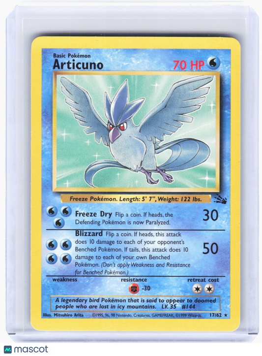 1999 Pokemon—Articuno #17/62 Fossil—Rare Non-Foil [Lightly Played]