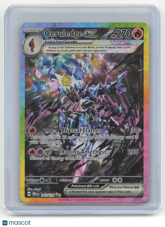 2025 Pokemon TCG Ceruledge EX Prismatic Evolutions #147/131 Lightly Played