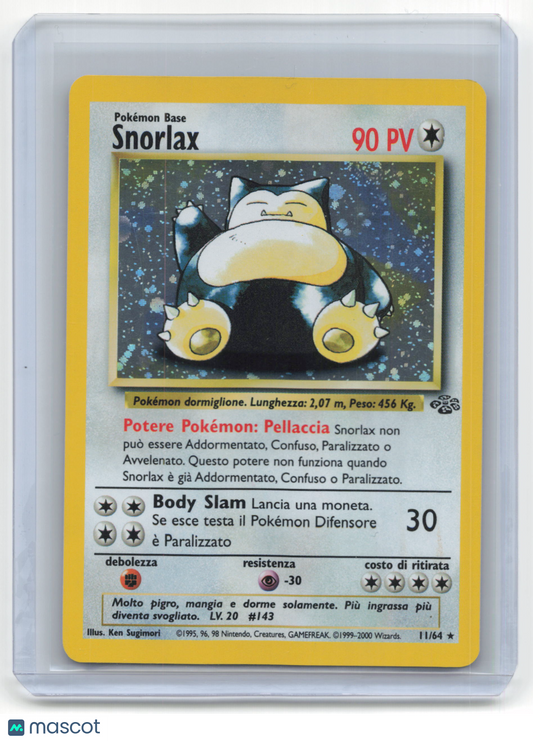 1999 Pokemon Snorlax Jungle #11/64 Italian Light Played