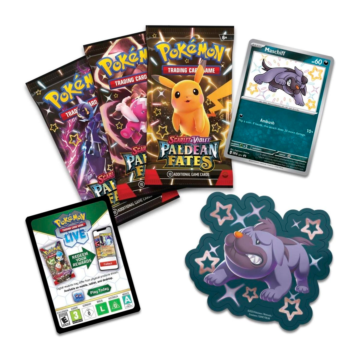2024 Pokemon Scarlet & Violet Paldean Fates Tech Sticker Collection