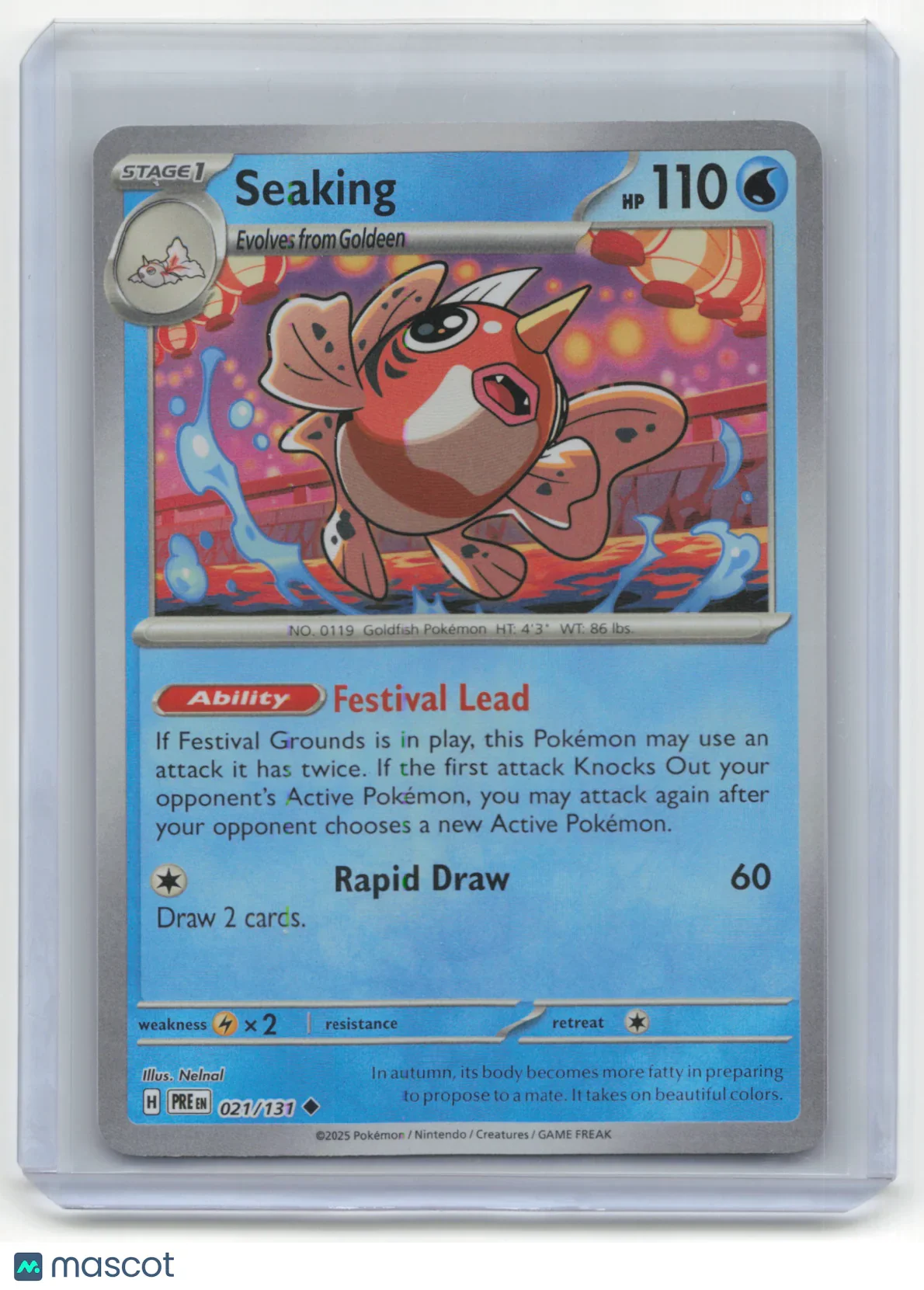2025 Pokemon TCG Seaking Prismatic Evolutions #021/131 MasterBall Holo - Papa Joey's Collectibles