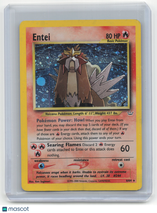 2000 Pokemon TCG Entei Neo Revelation #6/64 Damaged Holo