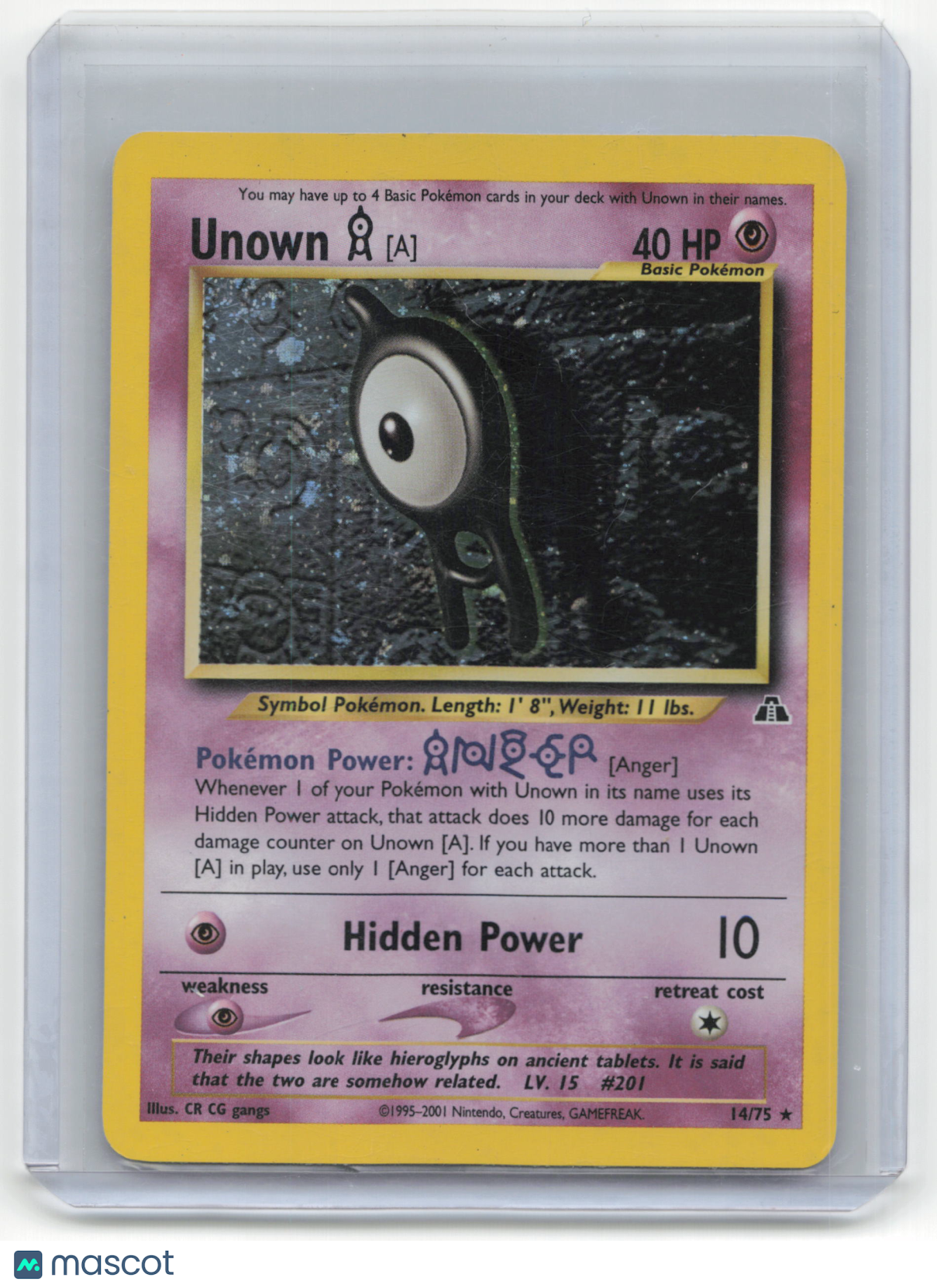 2001 Pokemon TCG Unown Neo Discovery #14/75 Light Played Holo Unlimited