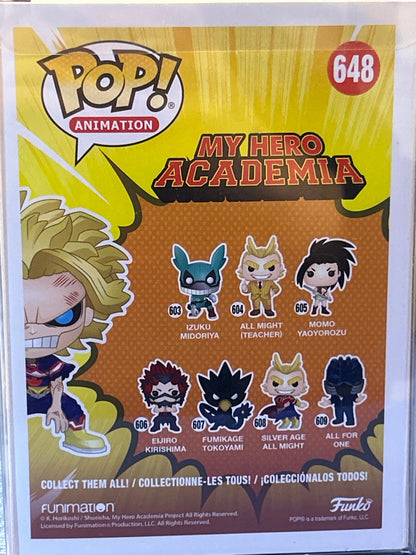 Funko My Hero Academia All Might (Weakened) #648 (VG) Box Lunch Exclusive, GITD