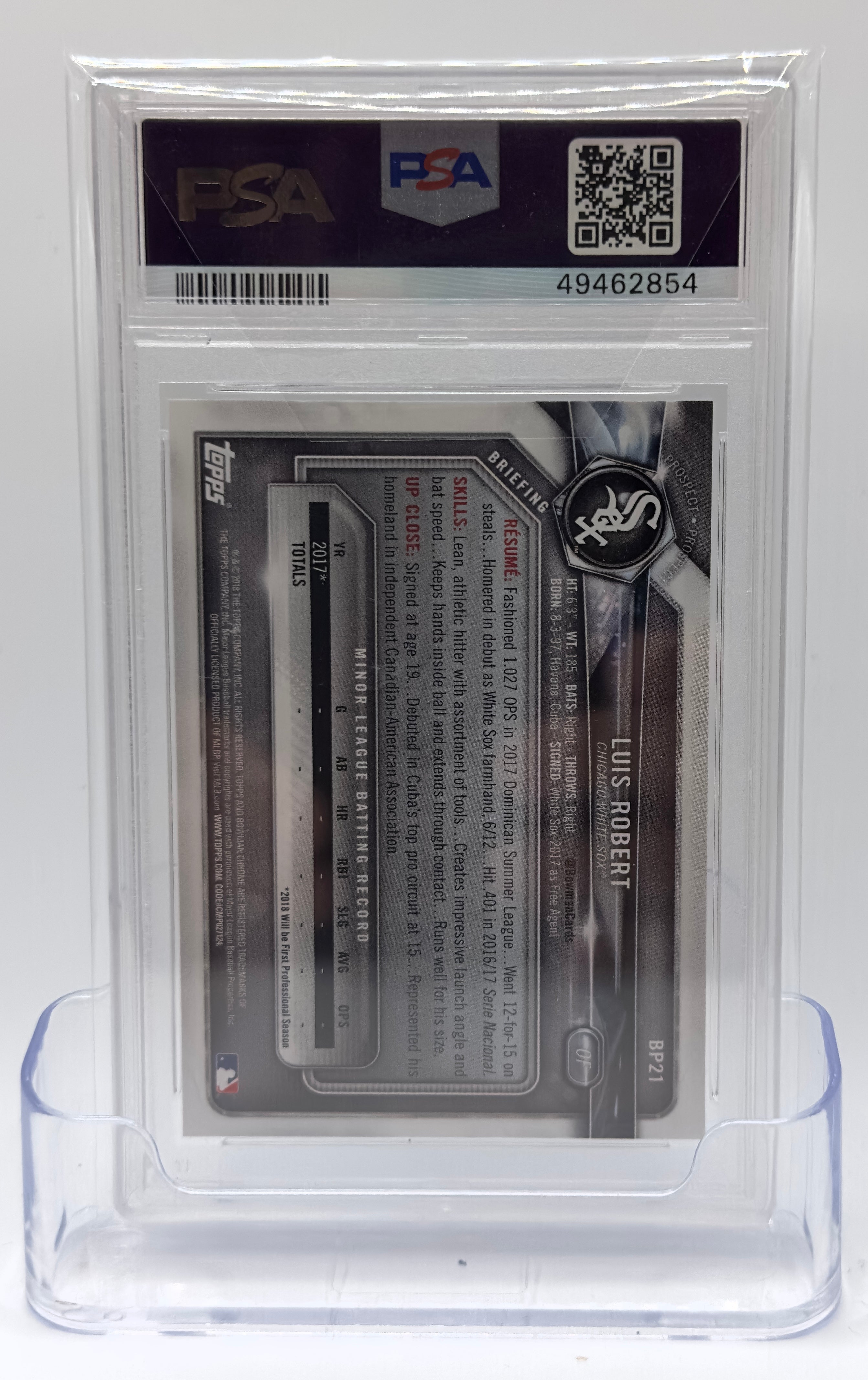 2018 Bowman Paper Prospects Baseball—Luis Robert #BP21 —PSA 9