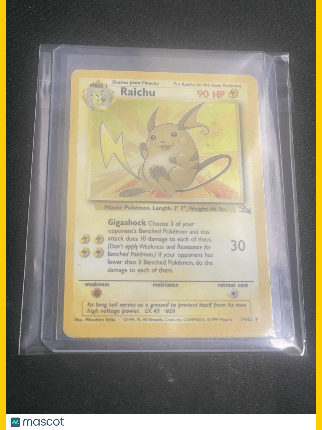 1995 Pokémon TCG Raichu #14/62