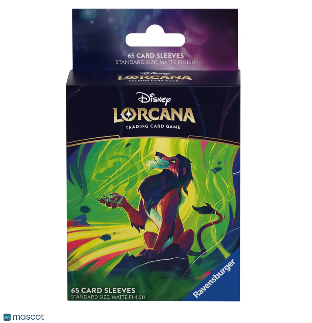 Lorcana Standard 20 Pt. (Scar, Vengeful Lion) Card Sleeves 65 Ct