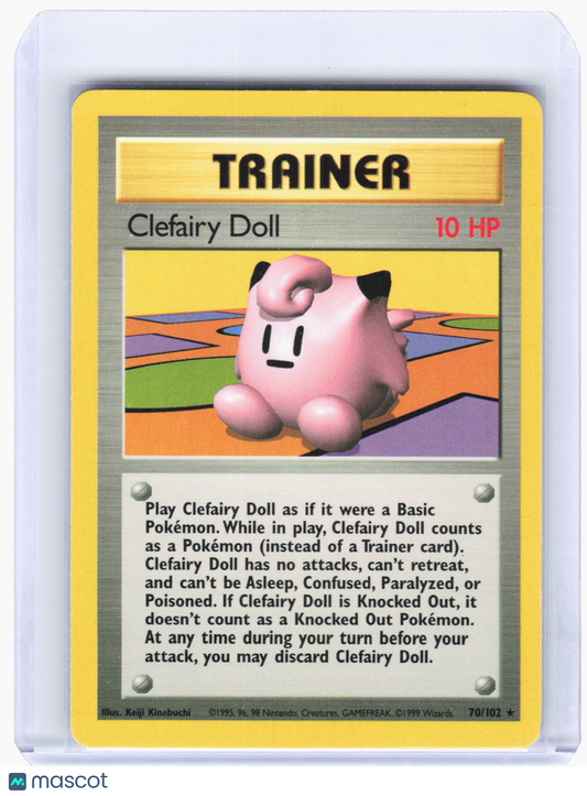 1999 Pokemon—Clefairy Doll #70/102 Base Set—Rare Non-Foil