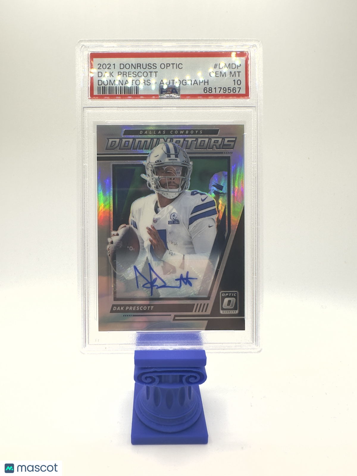 2021 Panini Donruss Optic Dom. Football—Dak Prescott #DMDP Autograph —PSA 10