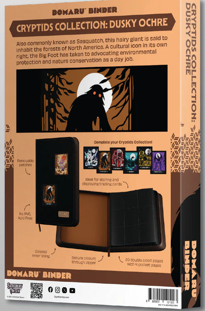 DOMARU Deco Patch Binder Cryptids Collection - Dusky Ochre (12-Pocket)