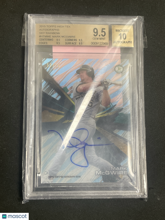 2015 Topps High Tek Autographs Baseball Mark McGwire /15 #HTMME BGS 9.5 Auto 10